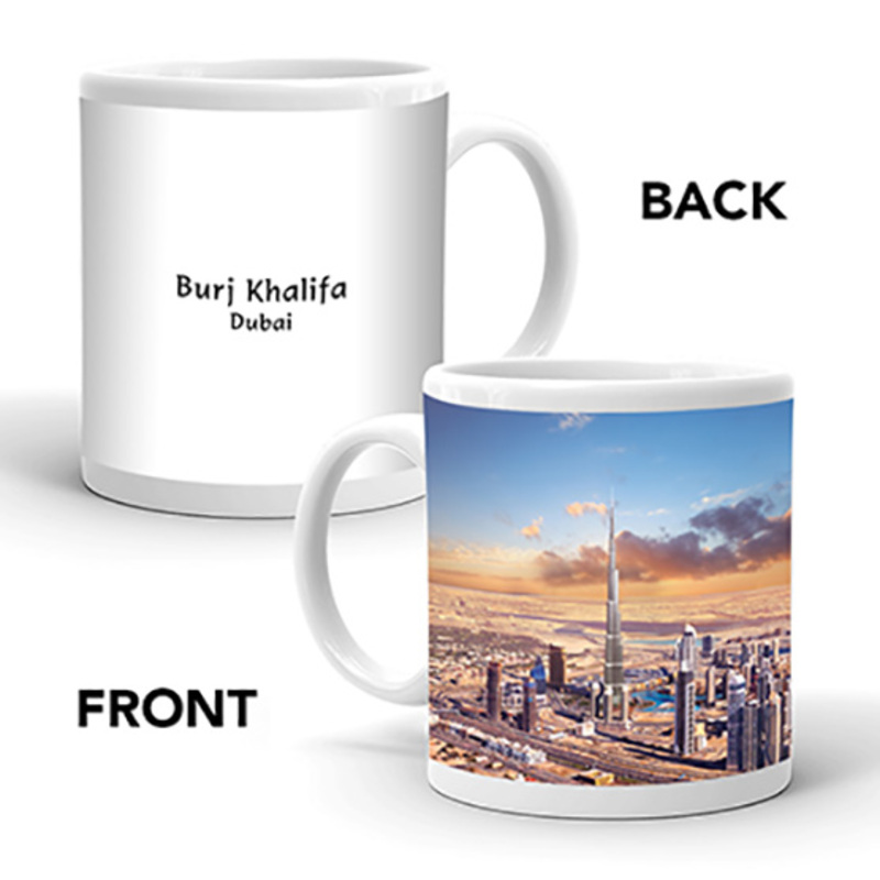 Ajooba Dubai Souvenir Mug Burj Khalifa 0013, White