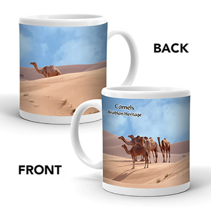 Ajooba Dubai Souvenir Mug Camel Arabian Heritage MCA 0003, White