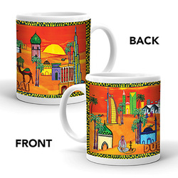 Ajooba Dubai Art Mug B01, White