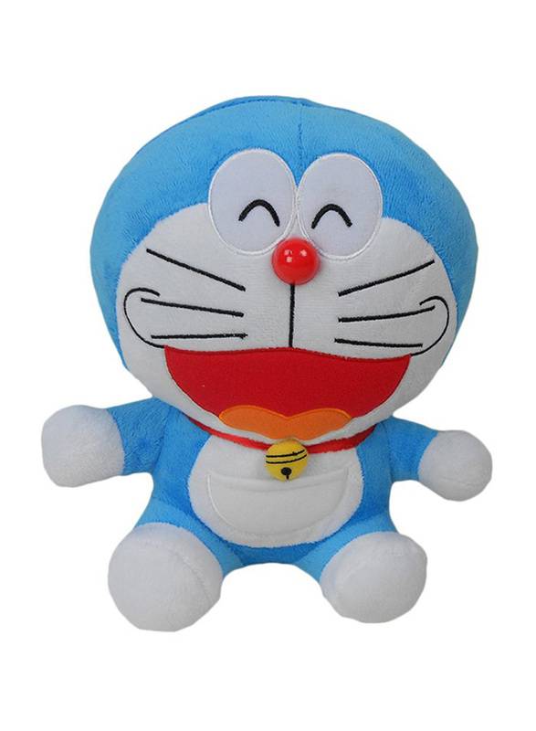 Great Eastern Entertainment Smile Face Doraemon Plush Toy, Ages 4+, Blue/White