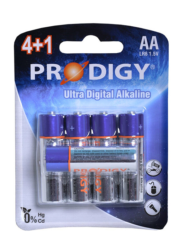 

Prodigy LR6UD Alkaline, 4+1B AA, 5 Pieces, Silver