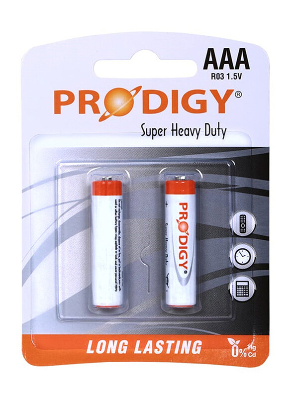 

Prodigy R03PVC 1.5V Super Heavy Duty AAA, 2 Pieces, Silver