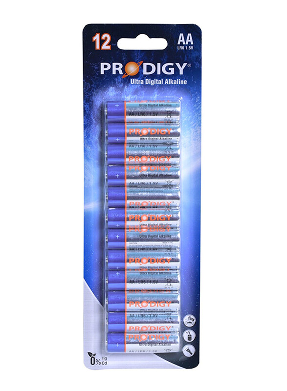 

Prodigy LR6UD Alkaline, 12B AA, 12 Pieces, Silver