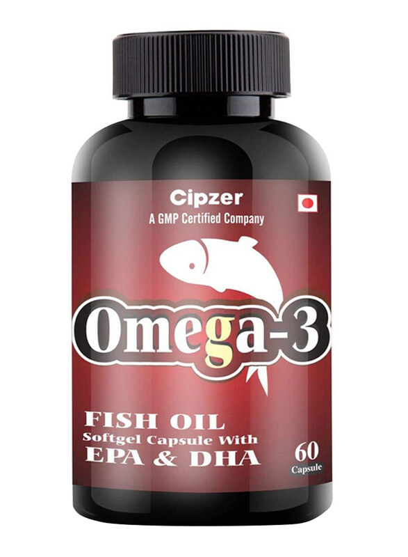 

Cipzer Omega 3 Fish Oil Dietary Supplement, 1000mg, 60 SoftGel Capsules