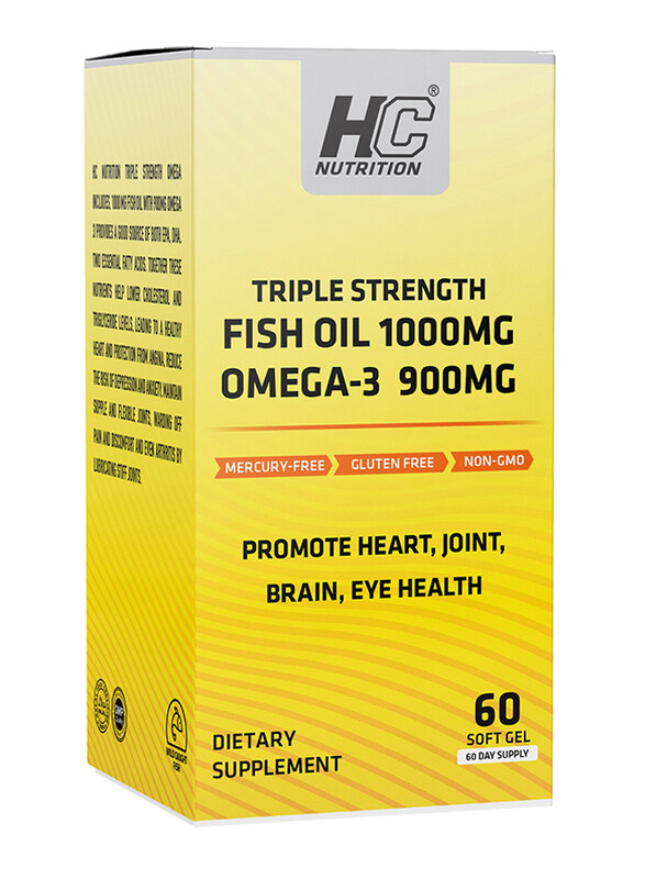 

HC Nutrition Triple Strength Omega 3 Fish Oil, 60 Softgels