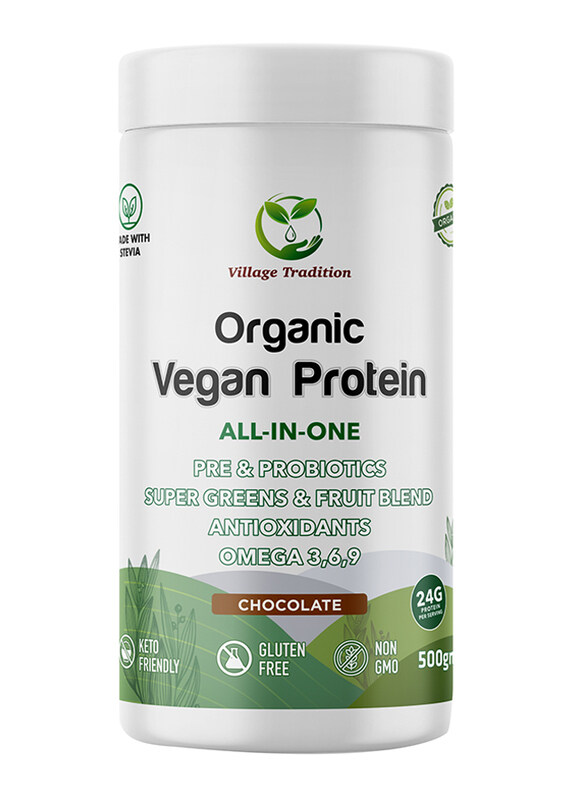 

Village Tradition All in One Vegan Protien, 500g, Chocolate