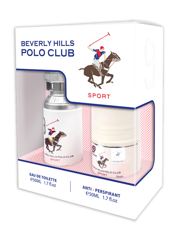 Beverly Hills Polo Club 2-Piece Sport No.9 Gift Set for Men, 50ml EDT, 50ml Antiperspirant Roll-On