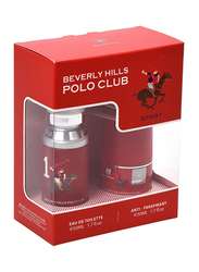 Beverly Hills Polo Club 2-Piece Sport No.1 Gift Set for Men, 50ml EDT, 50ml Antiperspirant Roll-On