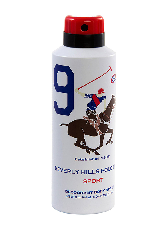 Beverly Hills Polo Club No. 9 Sport Deodorant Body Spray for Men, 175ml
