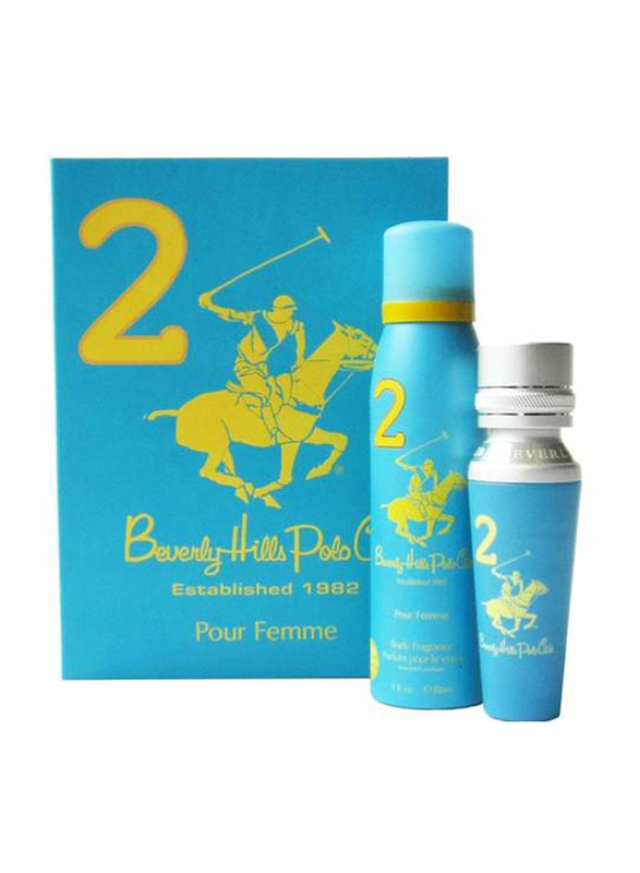 Beverly Hills Polo Club 2-Piece Sport No.2 Gift Set for Women, 50ml EDP, 150ml Deodorant Spray