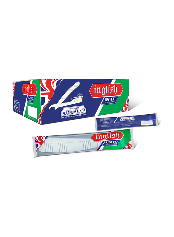 Inglish Ustad Disposable Salon Blade for Men, White, 50 Pieces