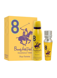 Beverly Hills Polo Club 2-Piece Sport No.8 Gift Set for Women, 100ml EDP, 150ml Deodorant Spray