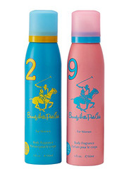 Beverly Hills Polo Club Deodorant for Women, 150ml, 2 Pieces