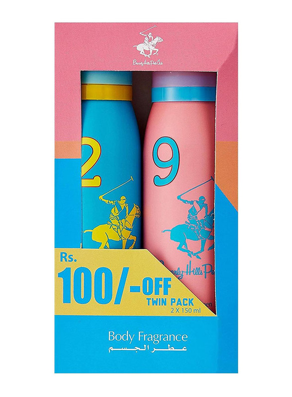 Beverly Hills Polo Club Deodorant for Women, 150ml, 2 Pieces