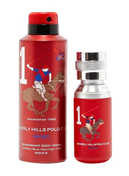 Beverly Hills Polo Club 2-Piece Sport No.1 Gift Set for Men, 50ml EDT, 175ml Deodorant Spray