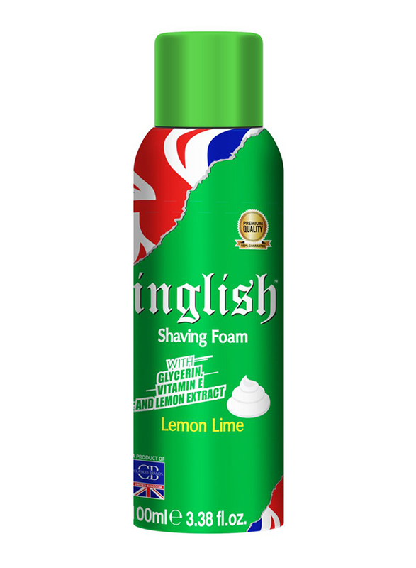 Inglish Shaving Foam with Glycerine, Vitamin E and Lemon Lime, 100ml