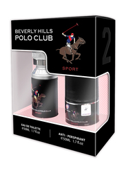 Beverly Hills Polo Club 2-Piece Sport No.2 Gift Set for Men, 50ml EDT, 50ml Antiperspirant Roll-On