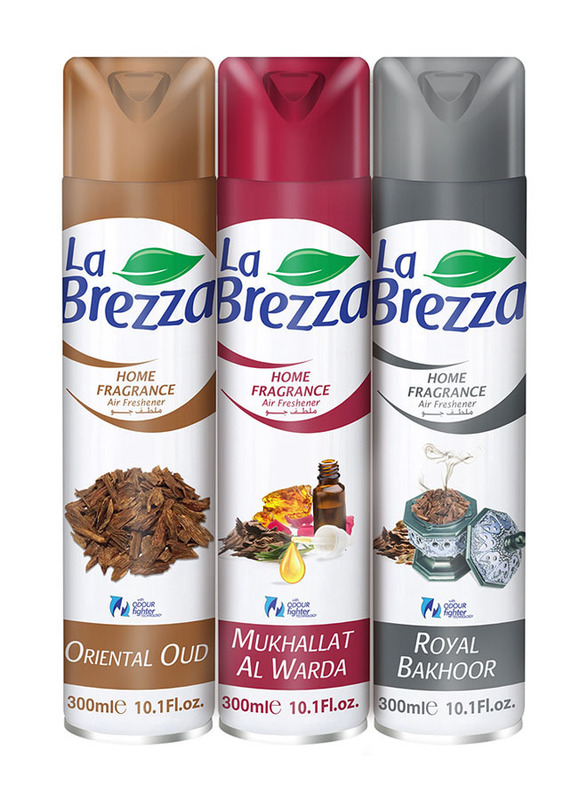 La Brezza Royal Bakhoor, Mukhallat Al Warda & Oriental Oud Home Fragrance Air Freshener, 3 Pieces, 300ml