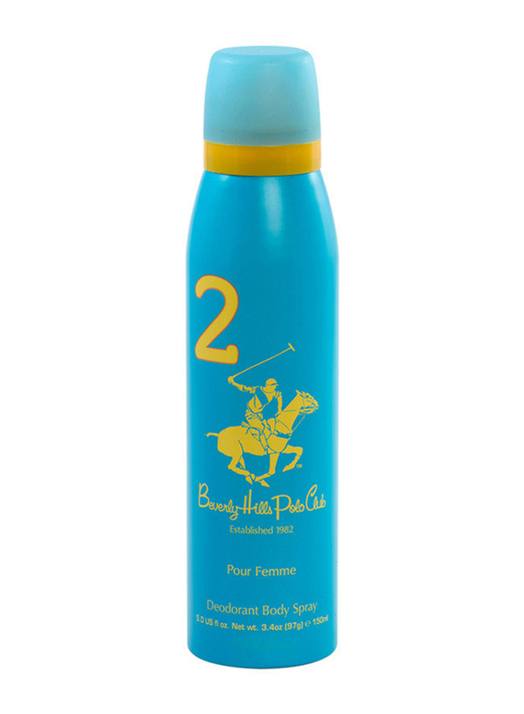 Beverly Hills Polo Club No. 2 Sport Deodorant Body Spray for Women, 150ml