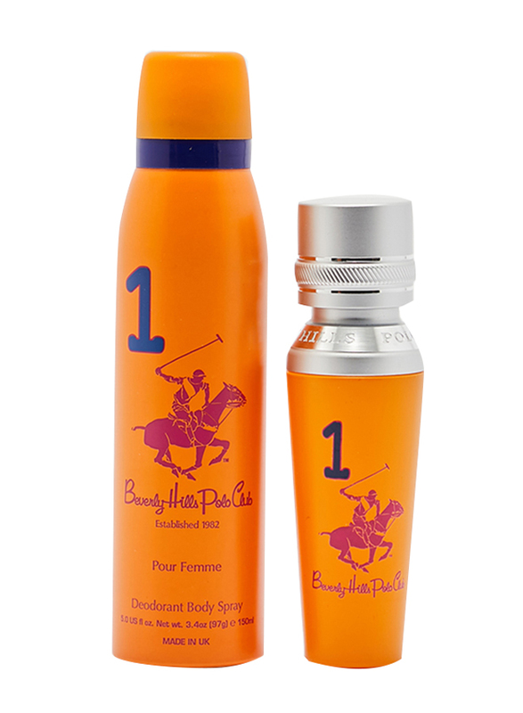 Beverly Hills Polo Club 2-Piece Sport No.1 Gift Set for Women, 50ml EDP, 150ml Deodorant Spray