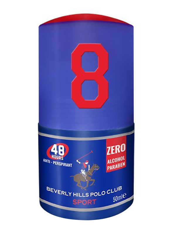 Beverly Hills Polo Club No. 8 Sport Antiperspirant Roll-On for Men, 50ml