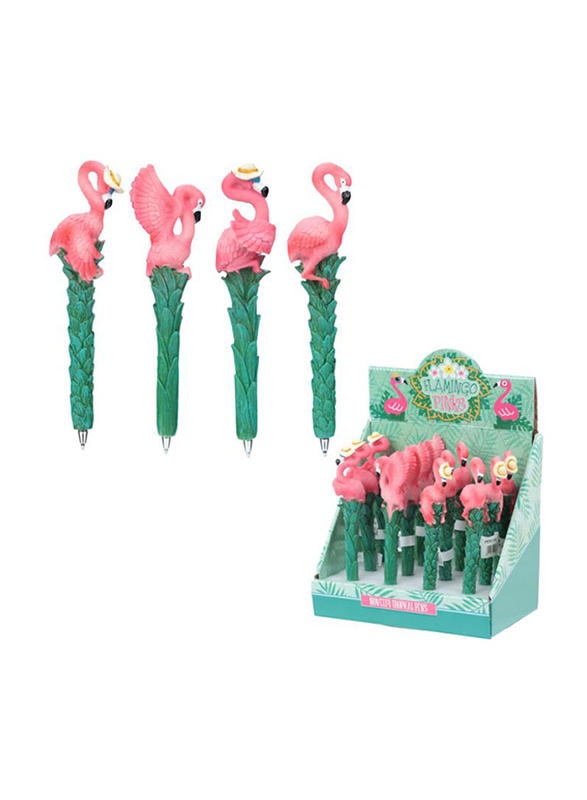 Puckator Fun Flamingo Novelty Pen, Pink/Green