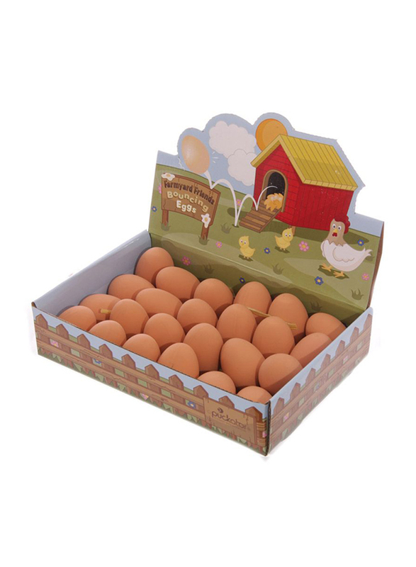 Puckator Farmyard Friends Bouncing Eggs, 24 Pieces, Ages 3+