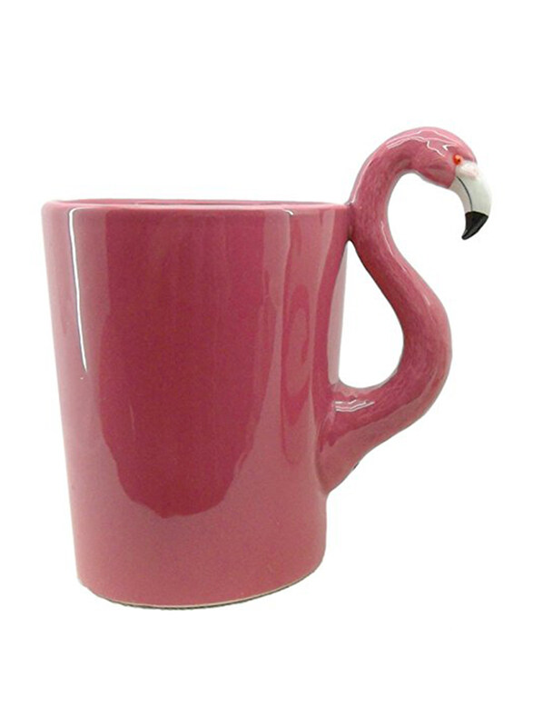 

Puckator 400ml Ceramic Pink Flamingo Shaped Handle Mug, Pink