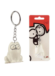 Puckator Simon's Sitting Cat Key Ring, White