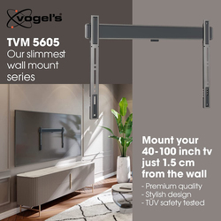Vogel's Elite 5605 Fixed TV Wall Mount for 40-100 Inch TVs, Black
