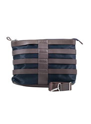 Iorigin 12-inch Slim Laptop Shoulder Bag, Black/Brown