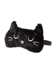 Puckator Plush Feline Fine Cat Eye Mask, 1 Mask, Black