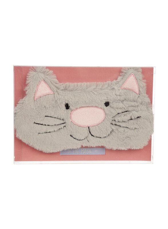 Puckator Plush Cat Eye Mask, 1 Mask, Grey