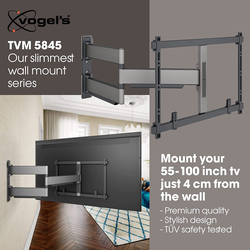 Vogel's Elite 5845 Swivel TV Wall Mount for 55-100 Inch TVs, Black