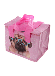 Puckator Fun Pink Pug Design Lunch Box Cool Bag, Pink