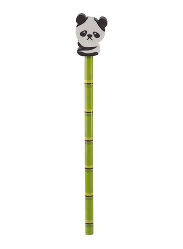 Puckator Cute Panda Pencil With Eraser Topper, Black/White