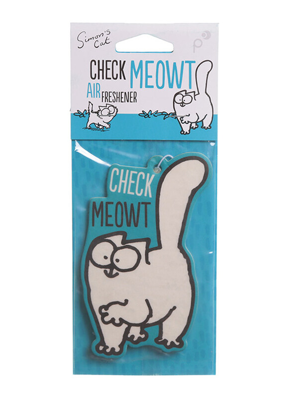 

Puckator Simon's Cat Check Meowt Vanilla Scented Air Freshener, Blue