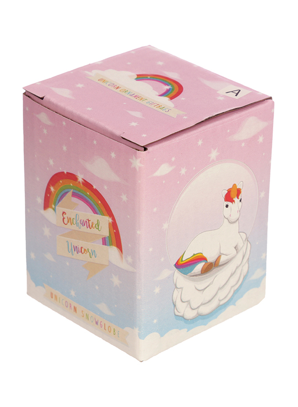 Puckator Enchanted Rainbow Unicorn Waterball Snow Globe, White