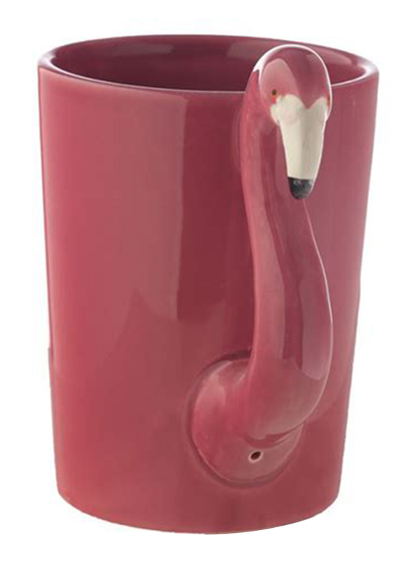Puckator 400ml Ceramic Pink Flamingo Shaped Handle Mug, Pink