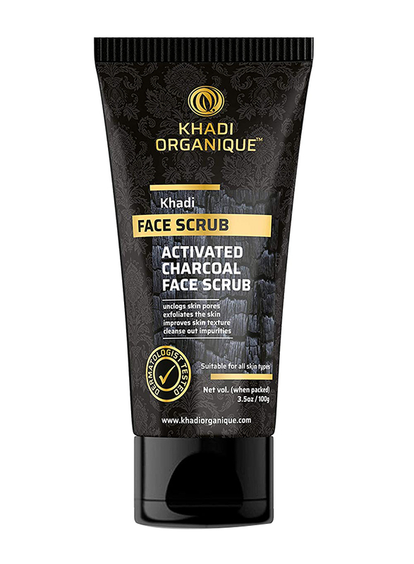 Khadi Organique Activated Charcoal Face Scrub, 100gm