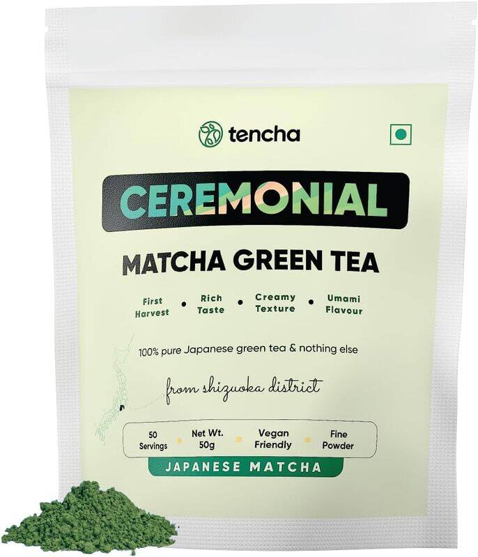 

Tencha Ceremonial Matcha 50gm Japanese Matcha Green Tea Powder Sourced from Shizouka Japan Vegan No Artificial Sweeteners