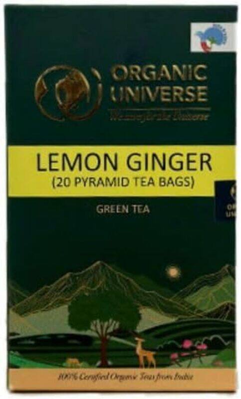 

Organic Universe Lemon Ginger Green Tea(20 pyramid tea bags)