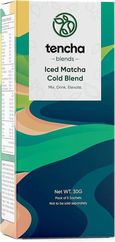 

Tencha Iced Matcha Energy Drink Pack of 5 Sachets Japanese Matcha Green Tea 30g