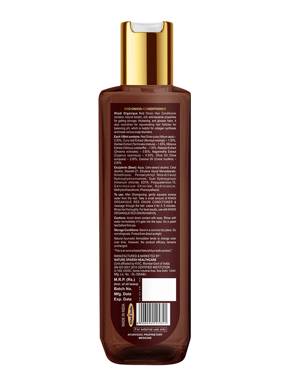 Khadi Organique Red Onion Hair Conditioner for All Hair Types, 200ml