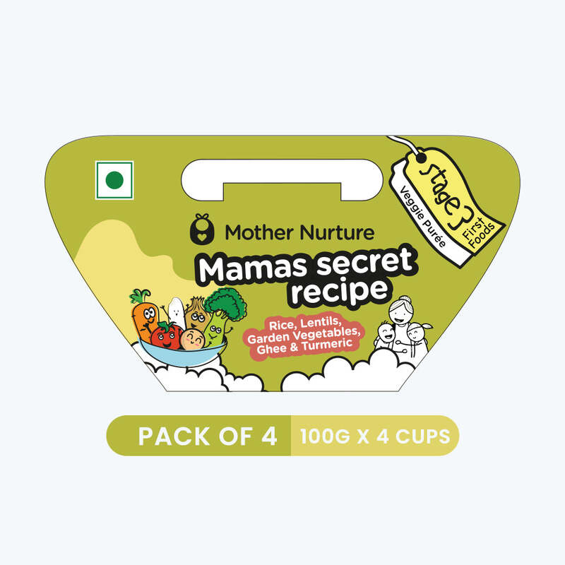 Mama's Secret Recipe (Rice, Lentils, Garden Vegetables, Ghee & Turmeric) 100*2 Pack of 2