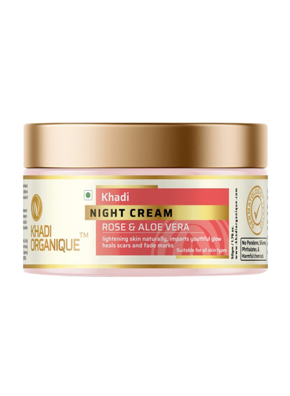 Khadi Organique Rose & Aloevera Night Cream, 50gm