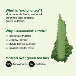 Tencha Ceremonial Matcha 50gm Japanese Matcha Green Tea Powder Sourced from Shizouka Japan Vegan No Artificial Sweeteners
