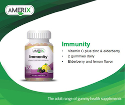 Amerix Immunity Vitamins Dietary Supplement Adults, 250mg, 60 Gummies