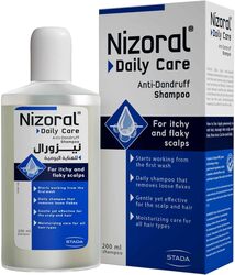 Nizoral Daily Care Anti-Dandruff Shampoo, 200ml, Works on Dandruff from 1st wash, Moisturizing Care for all Hair types, Dandruff Prevention Shampoo
