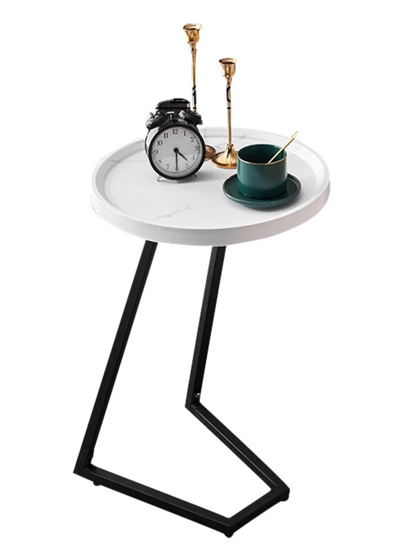 

DubaiGallery Small Luxury Japanese Wood Coffee Table, White/Black